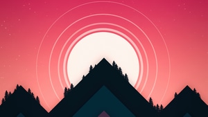 Mountains, Minimalism, Minimalist, Sunrise, Artist, Artwork, Digital Art, 4K wallpaper