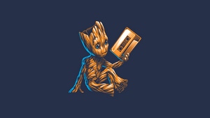 Baby Groot, Guardians Of The Galaxy Vol 2, Guardians Of The Galaxy, Movies, Minimalism, Minimalist, Behance, 4K wallpaper