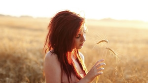 Redhead, Girls, Model, Field, 4K wallpaper