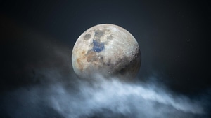 Moon, Clouds, Space, Digital Universe, Artist, Artwork, Digital Art, 4K wallpaper