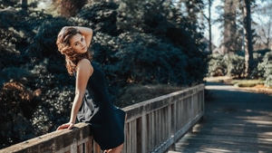 Girls, Model, Black Dress, 4K wallpaper