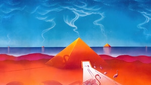Pyramid, Flamingos, Artist, Artwork, Digital Art, Deviantart, 4K wallpaper