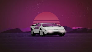 Maserati, Cars, Synthwave, Retrowave, Deviantart, 4K wallpaper