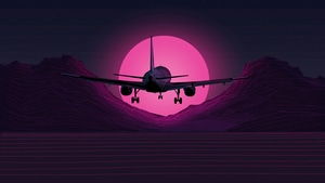 Plane, Synthwave, Retrowave, Artist, Artwork, Digital Art, Deviantart, 4K wallpaper
