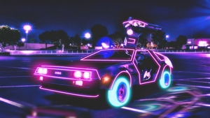 Delorean, Neon, Artist, Artwork, Digital Art, Dribbble, 4K wallpaper