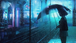 Rain, Umbrella, Alone, Artist, Artwork, Digital Art, Artstation, 4K wallpaper