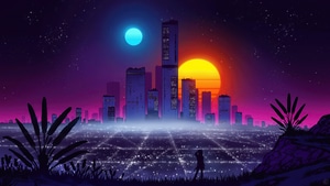 Synthwave, Outrun, Retrowave, Artist, Artwork, Digital Art, Artstation, 4K wallpaper