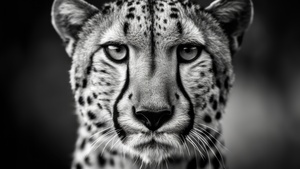 Cheetah, Monochrome, Ultrawide, Black and White, 4K wallpaper