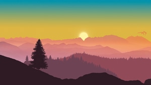 Minimalism, Minimalist, Mountains, Artist, Artwork, Digital Art, 4K wallpaper