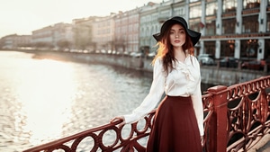 Girls, Hat, Model, 4K wallpaper