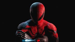 Marvels Spider-Man 2, Black background, Spiderman, 4K wallpaper