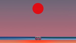 Van, Beach, Minimalism, Minimalist, Artist, Artwork, Digital Art, 4K wallpaper