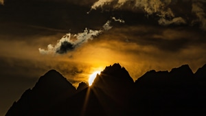 Sunset, Alps, Mountains, Nature, 4K wallpaper