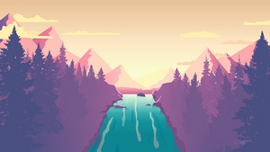 Waterfall, Minimalism, Minimalist, Artist, Artwork, Digital Art, Deviantart, 4K wallpaper