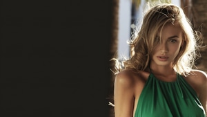 Green Dress, Girls, Model, Blonde, 4K wallpaper