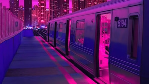 Synthwave, Retrowave, Train, Artist, Artwork, Digital Art, 4K wallpaper