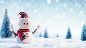 Christmas special, Snowman, Winter, Santa hat, Snowfall, Navidad, Noel, December, 4K wallpaper