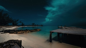 Beach, Pier, Nature, 4K wallpaper