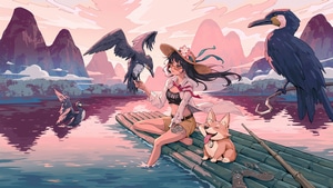 Anime Girl, Anime, Boat, Artist, Artwork, Digital Art, Artstation, 4K wallpaper