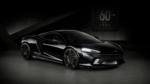 McLaren GT, Anniversary Edition, Dark background, Black cars, Dark aesthetic, 4K wallpaper