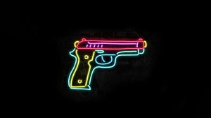 Gun, Artist, Artwork, Digital Art, Minimalism, Minimalist, Neon, 4K wallpaper