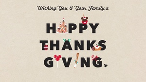 Disney, Happy Thanksgiving, Typography, 4K wallpaper