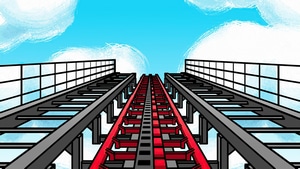 Roller Coaster, Artist, Artwork, Digital Art, 4K wallpaper