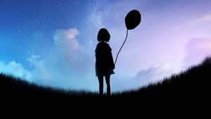 Alone, Artist, Artwork, Digital Art, Silhouette, Balloon, 4K wallpaper