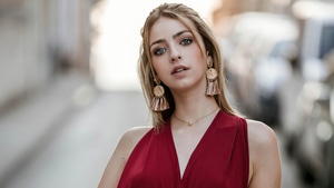 Red Dress, Blonde, Girls, Model, 4K wallpaper