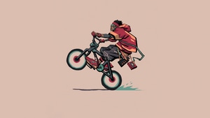 Bicycle, Cycle, Stunt, Minimalism, Minimalist, Artist, Artwork, Digital Art, Artstation, 4K wallpaper