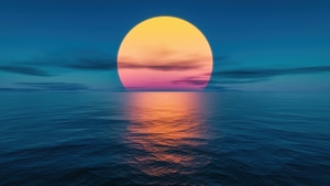 Sunset, Ocean, Nature, 4K wallpaper