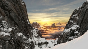 Mountains, Clouds, Nature, 4K wallpaper