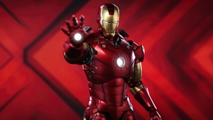 Iron Man, Red background, 4K wallpaper