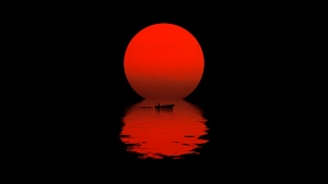 Boat, Sunset, Artist, Artwork, Digital Art, Dark, Black, 4K wallpaper