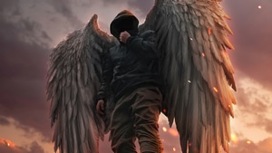 Hoodie, Wings, Artist, Artwork, Digital Art, 4K wallpaper