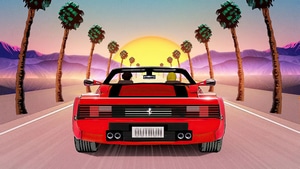 Ferrari, Retrowave, Synthwave, Artist, Artwork, Digital Art, 4K wallpaper
