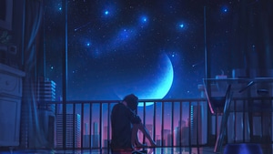 Alone, Balcony, Artist, Artwork, Digital Art, Pixiv, 4K wallpaper