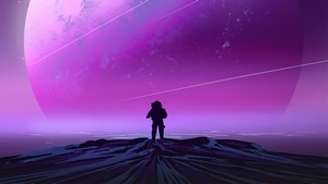 Astronaut, Retrowave, Synthwave, Artist, Artwork, Digital Art, 4K wallpaper