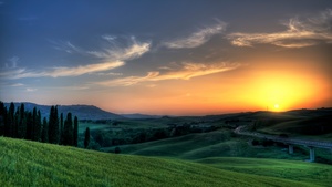 Tuscany, Sunset, Landscape, Italy, HDR, 4K wallpaper