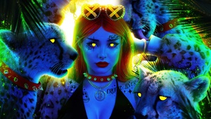 Bad girl, Power, Woman, Cheetah, Baddie, Digital Art, 4K wallpaper
