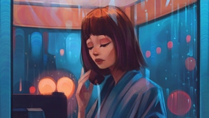 Alone, Sad, Umbrella, Rain, Artist, Artwork, Digital Art, Artstation, 4K wallpaper