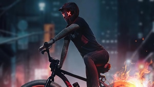 Bicycle, Artist, Artwork, Digital Art, Helmet, Burnout, 4K wallpaper
