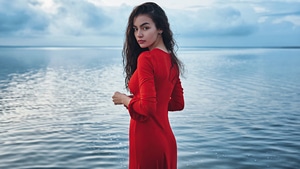 Red Dress, Girls, Model, 4K wallpaper