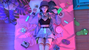 Anime Girl, Anime, Retro, Artist, Artwork, Digital Art, 4K wallpaper