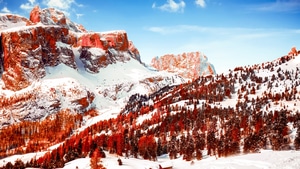 Mountains, Snow, Nature, 4K wallpaper