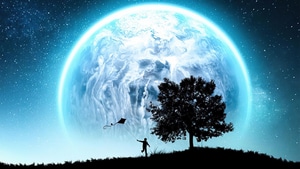 Artist, Artwork, Digital Art, Moon, 4K wallpaper