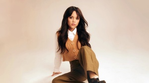 Jenna Ortega, 2023, Photoshoot, Beige, 4K wallpaper