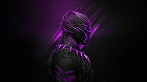 Black Panther, Purple aesthetic, Dark background, 4K wallpaper
