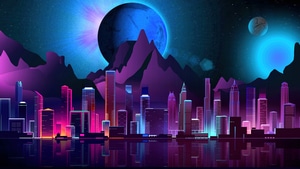 City, Artist, Artwork, Digital Art, Neon, Retrowave, 4K wallpaper