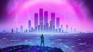Alone, Synthwave, Retrowave, Artist, Artwork, Digital Art, Artstation, 4K wallpaper